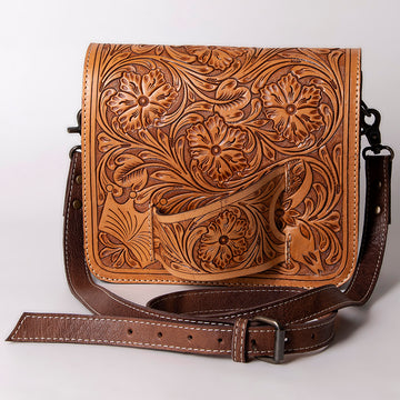 American Darling ADBG1041 Small Crossbody Hand Tooled Genuine Leather Women Bag Western Handbag Purse